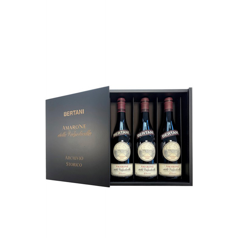 Cassetta Bertani Archivio Storico Amarone 2007-2008-2010